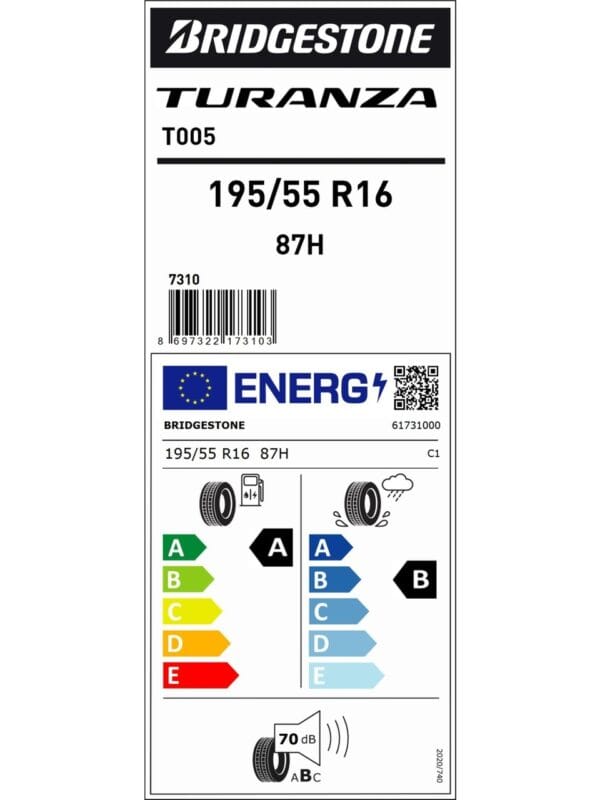 195/55 R16 87H Turanza T005 Oto Yaz Lastiği - Görsel 2